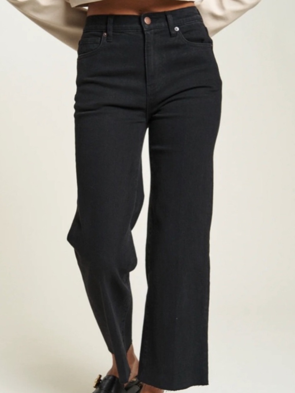 High-Rise Straight Black Women's Jeans
